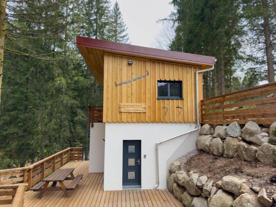 Le Refuge Perche Du Saut De La Bourrique Spa, Terrain Cloture Gérardmer Exteriör bild